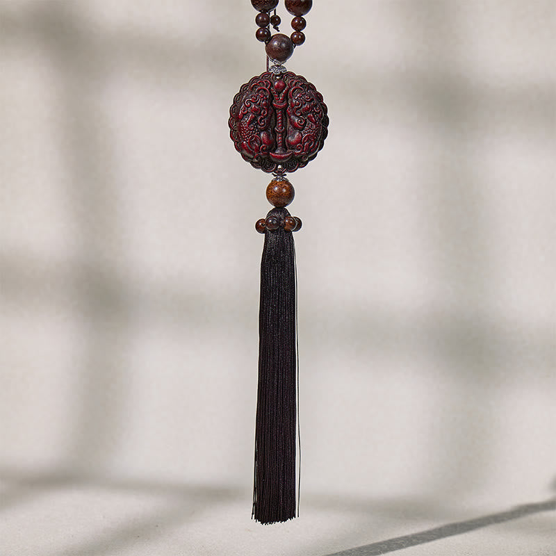 FuAttract Peach Wood Pixiu Car Hanging Decor – Protection & Wealth Flow Bodhi Seed Tassel - image 11