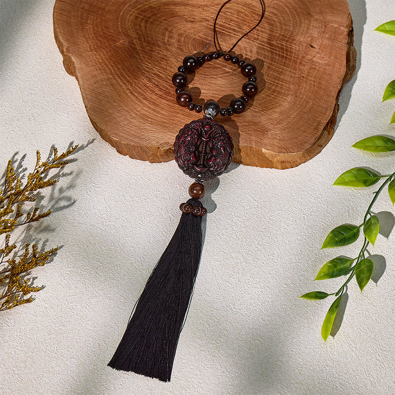 FuAttract Peach Wood Pixiu Car Hanging Decor – Protection & Wealth Flow Bodhi Seed Tassel - image 15