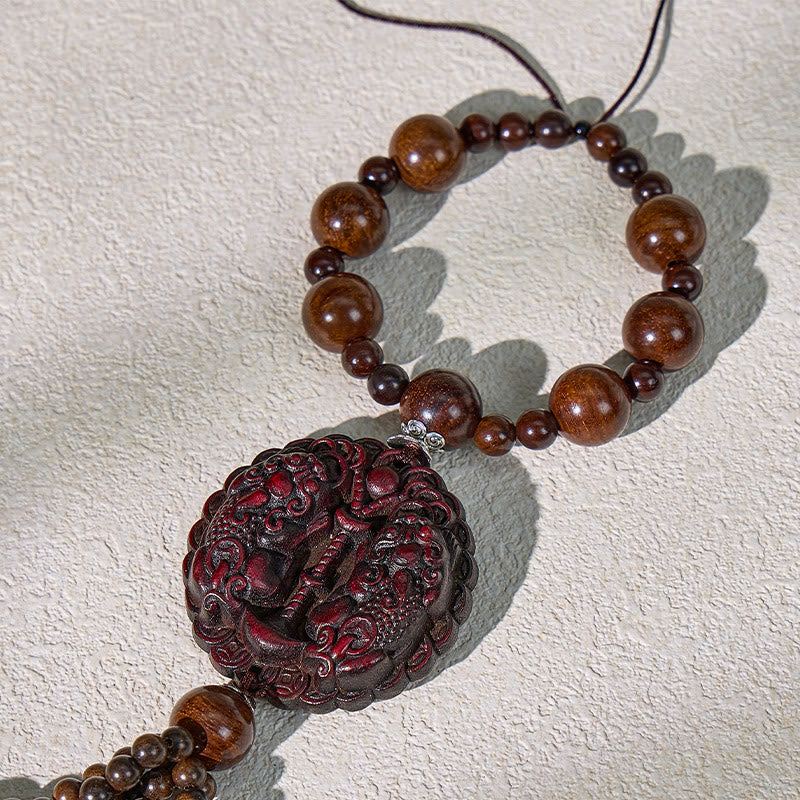 FuAttract Peach Wood Pixiu Car Hanging Decor – Protection & Wealth Flow Bodhi Seed Tassel - image 12