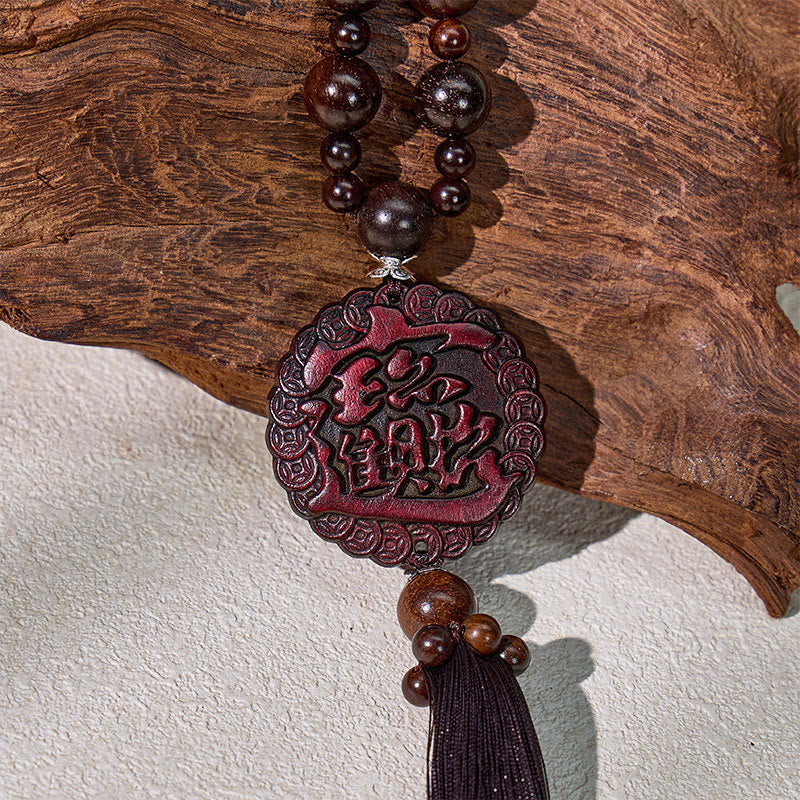 FuAttract Peach Wood Pixiu Car Hanging Decor – Protection & Wealth Flow Bodhi Seed Tassel - image 11