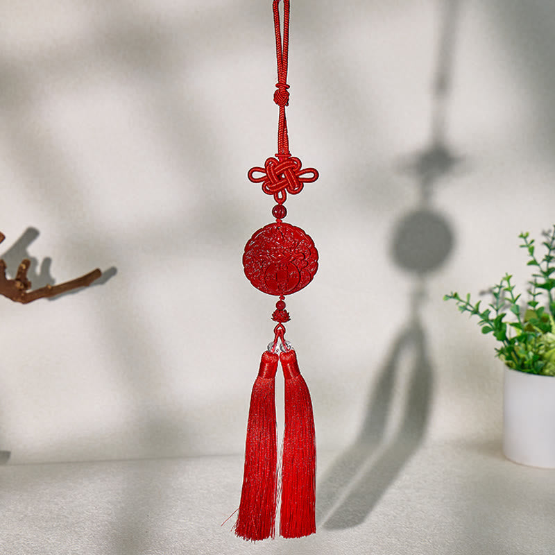 FuAttract Wealth Flow Travel Blessing Cinnabar Pixiu Car Hanging Decor - image 1
