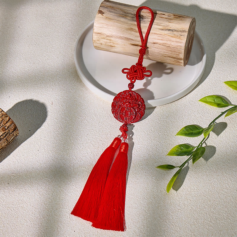 FuAttract Wealth Flow Travel Blessing Cinnabar Pixiu Car Hanging Decor - Pixiu - image 0