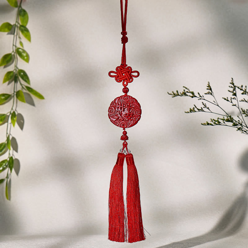 FuAttract Wealth Flow Travel Blessing Cinnabar Pixiu Car Hanging Decor - image 2