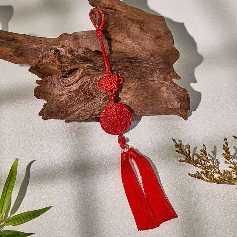 FuAttract Wealth Flow Travel Blessing Cinnabar Pixiu Car Hanging Decor - image 3
