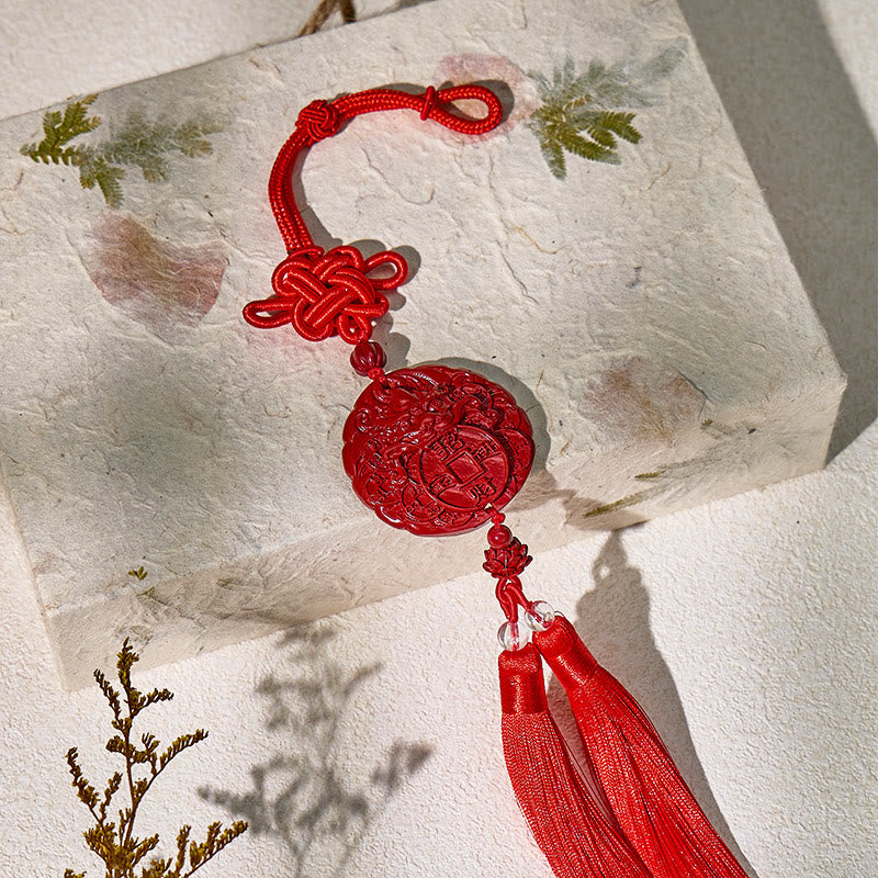 FuAttract Wealth Flow Travel Blessing Cinnabar Pixiu Car Hanging Decor - image 4