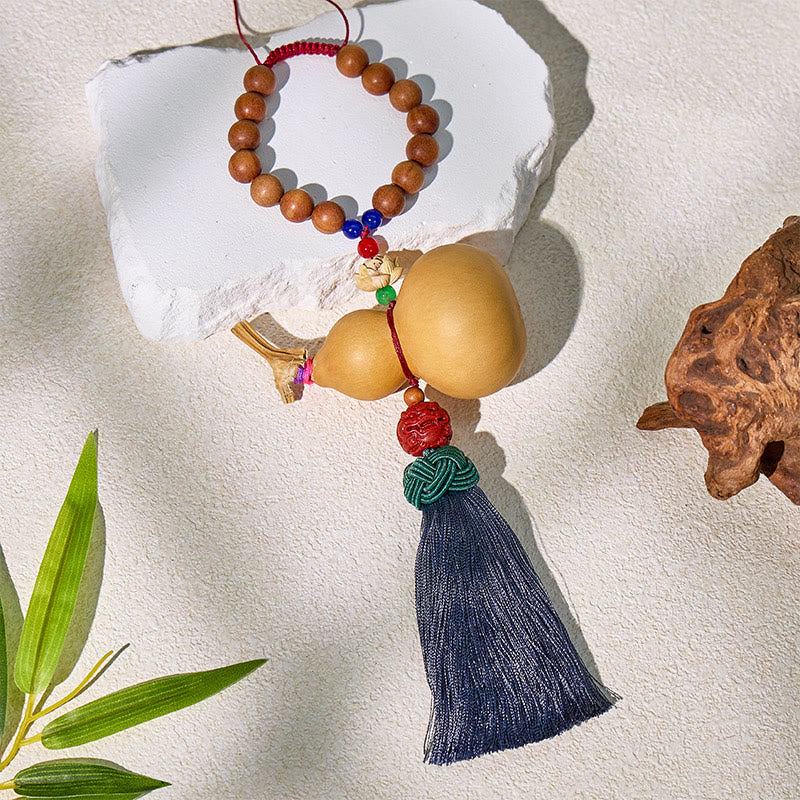 FuAttract Cinnabar Pixiu Peach Wood Car Hanging Decor – Calm Focus & Wealth Energy  - Gray Blue - image 0