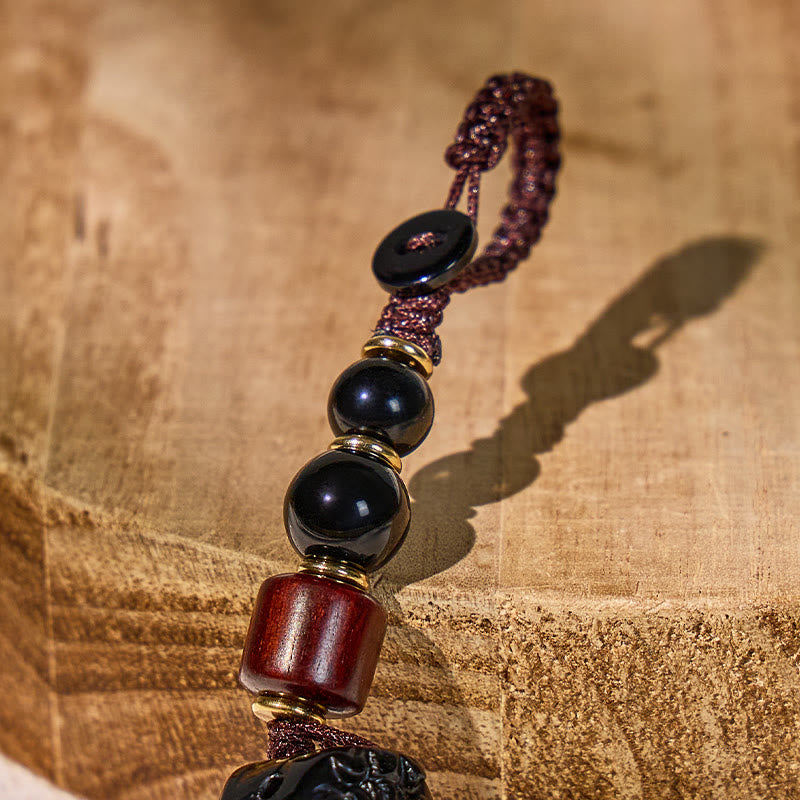 FuAttract Jade & Black Obsidian Pixiu Keychain – Harmony Protection & Wealth Energy - image 16