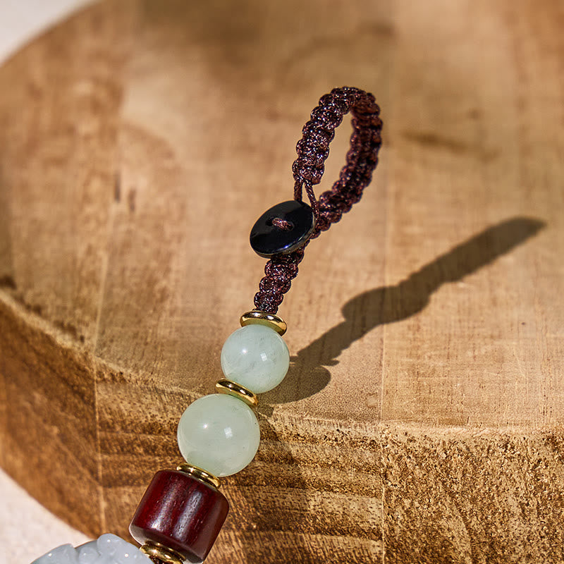 FuAttract Jade & Black Obsidian Pixiu Keychain – Harmony Protection & Wealth Energy - image 5