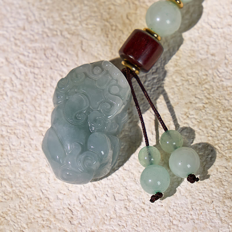 FuAttract Jade & Black Obsidian Pixiu Keychain – Harmony Protection & Wealth Energy - image 4
