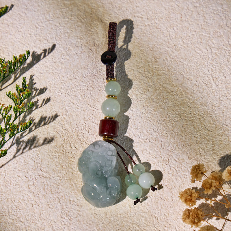 FuAttract Jade & Black Obsidian Pixiu Keychain – Harmony Protection & Wealth Energy - image 3