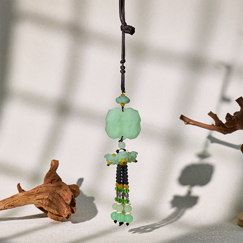 FuAttract Jade Lotus Pixiu Car Hanging Decor – Calm Serenity & Wealth Protection  - image 6