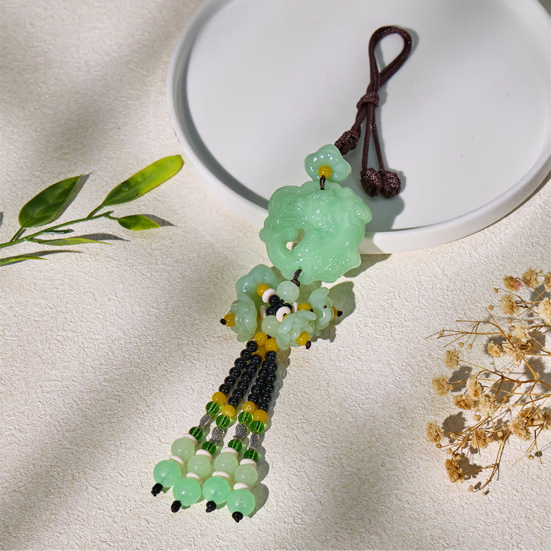 FuAttract Jade Lotus Pixiu Car Hanging Decor – Calm Serenity & Wealth Protection  - image 2