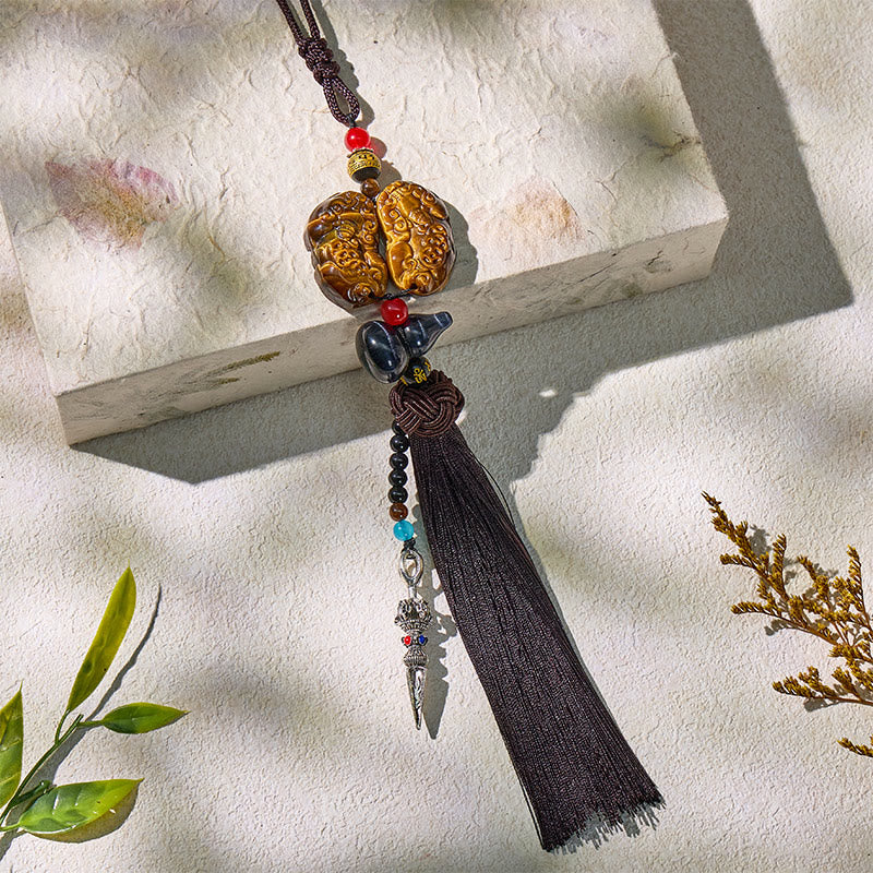 FuAttract Tiger's Eye Pixiu Car Hanging Decor – Courage & Wealth Protection Energy - image 1