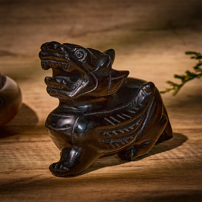 FuAttract Black Obsidian Pixiu Decoration – Protection & Wealth Energy for Home & Office - Pixiu - image 0