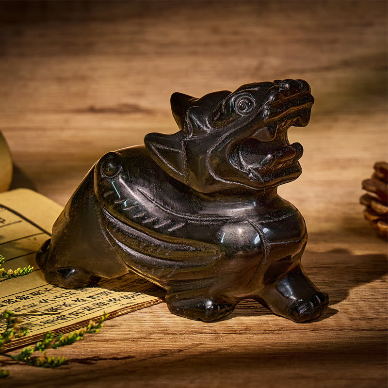 FuAttract Black Obsidian Pixiu Decoration – Protection & Wealth Energy for Home & Office - image 1