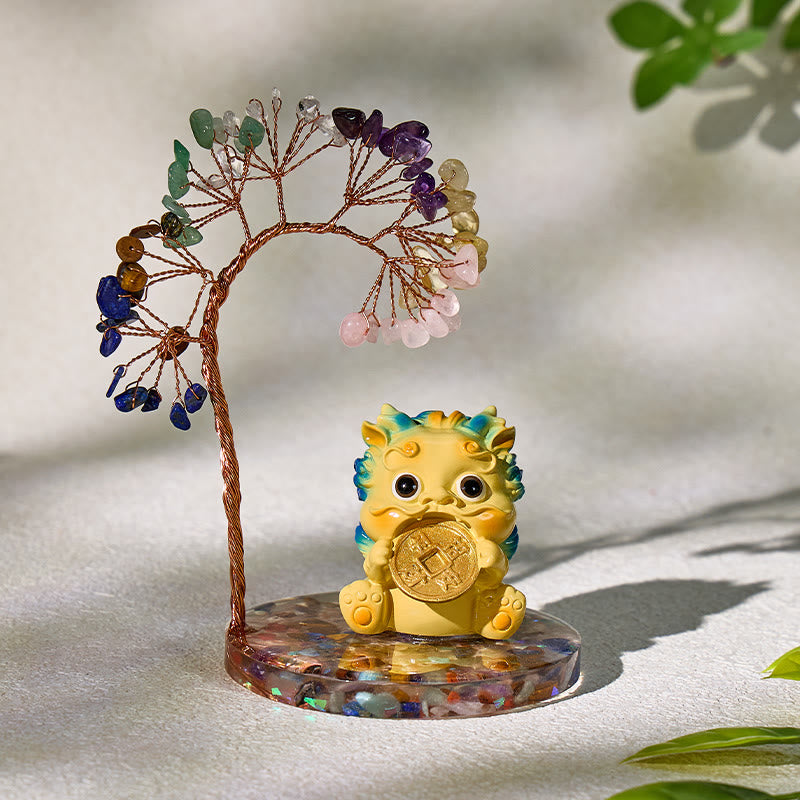FuAttract Amethyst Citrine & Five Elements Pixiu Ornament – Harmony & Wealth Energy Decoration - Five Elements Stone+Yellow Pixiu - image 6