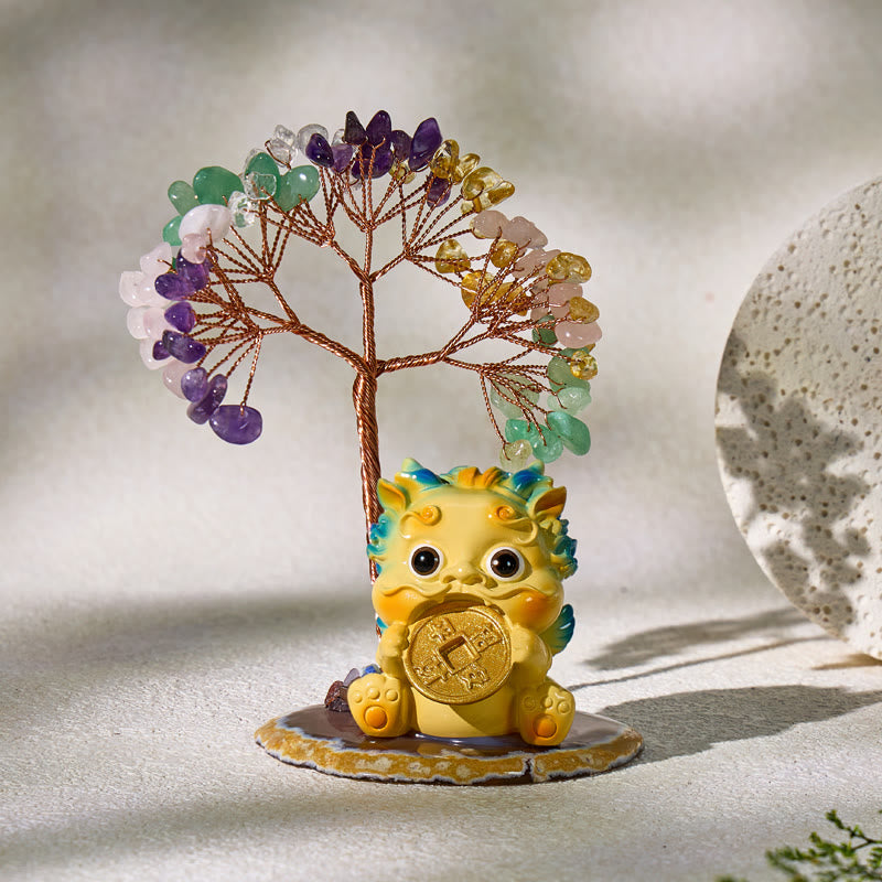 FuAttract Seven Chakra Crystal Agate Pixiu Ornament – Balance & Wealth Attraction - Yellow - image 5