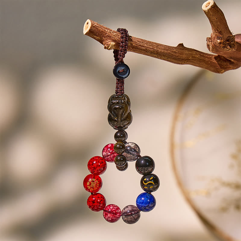 FuAttract Multi Crystal Pixiu Keychain – Five Elements Energy Balance Protection & Wealth Attraction - Water & Fire - image 9