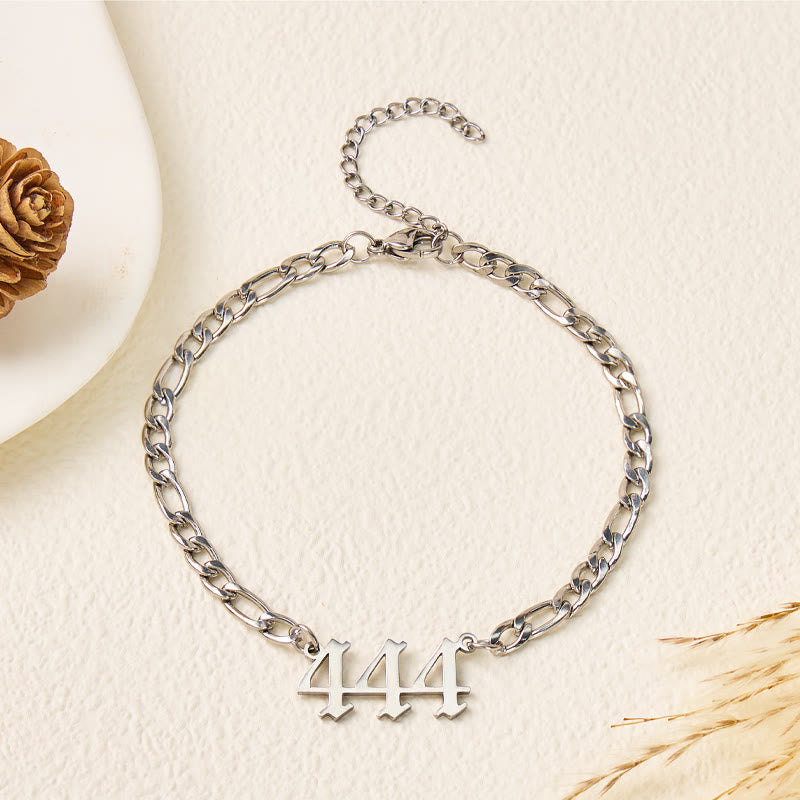 FuAttract Angel Numbers Bracelet – Stainless Steel Symbol of Destiny & Guidance - Silver - 444 - image 17