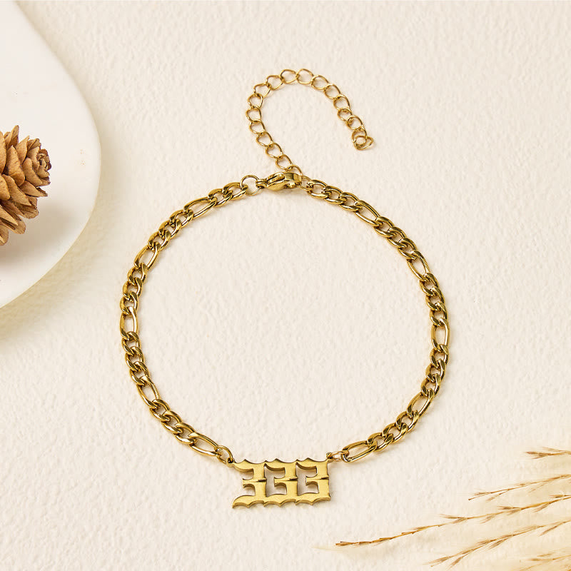 FuAttract Angel Numbers Bracelet – Stainless Steel Symbol of Destiny & Guidance - Gold - 333 - image 10