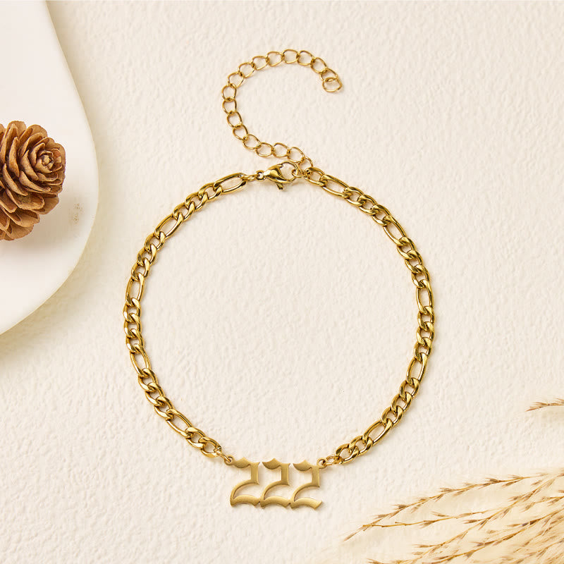 FuAttract Angel Numbers Bracelet – Stainless Steel Symbol of Destiny & Guidance - Gold - 222 - image 11