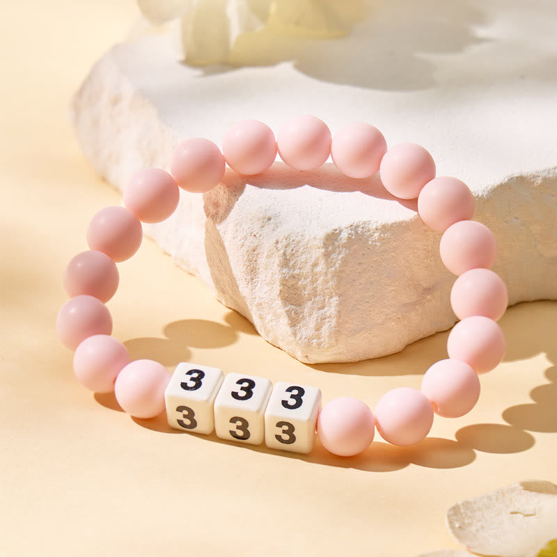FuAttract Destiny & Emotional Balance Angel Numbers Pink Matte Ceramic Bracelet - image 2