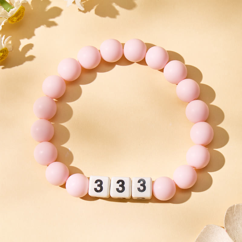 FuAttract Destiny & Emotional Balance Angel Numbers Pink Matte Ceramic Bracelet - image 1