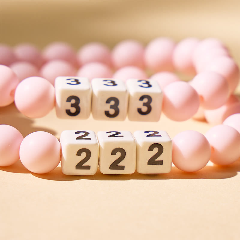 FuAttract Destiny & Emotional Balance Angel Numbers Pink Matte Ceramic Bracelet - image 4