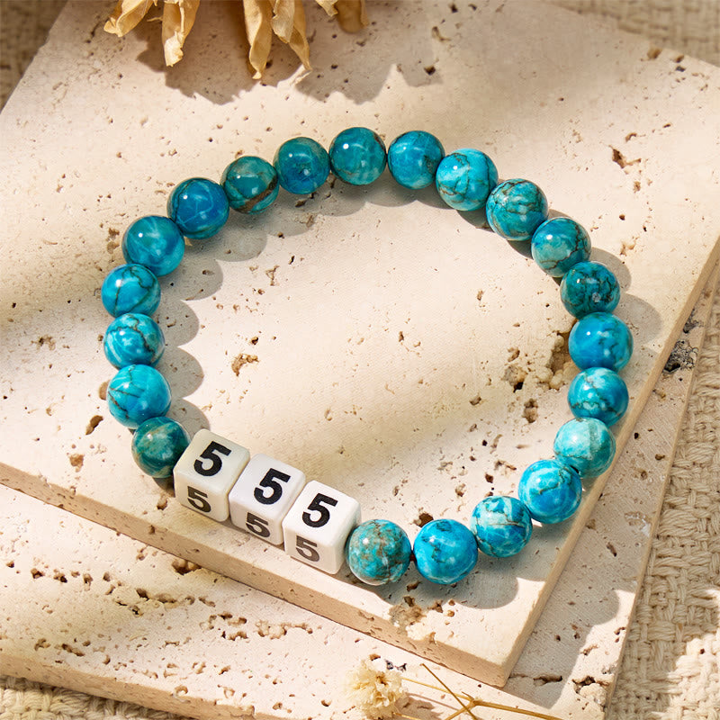 FuAttract Destiny Guidance Calm Clarity Blue Turquoise & Ceramic Angel Numbers Bracelet - image 1