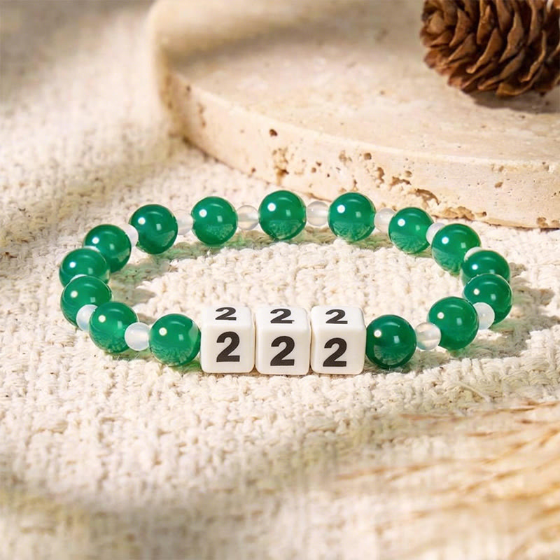 FuAttract Angel Numbers Bracelet – Green & White Agate Ceramic for Destiny Guidance - 222 - image 11