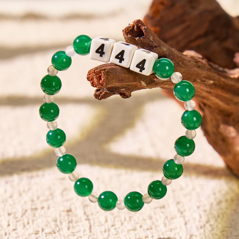 FuAttract Angel Numbers Bracelet – Green & White Agate Ceramic for Destiny Guidance - image 3