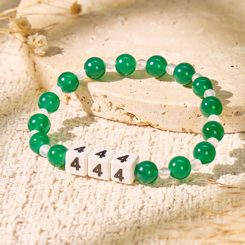 FuAttract Angel Numbers Bracelet – Green & White Agate Ceramic for Destiny Guidance - image 2