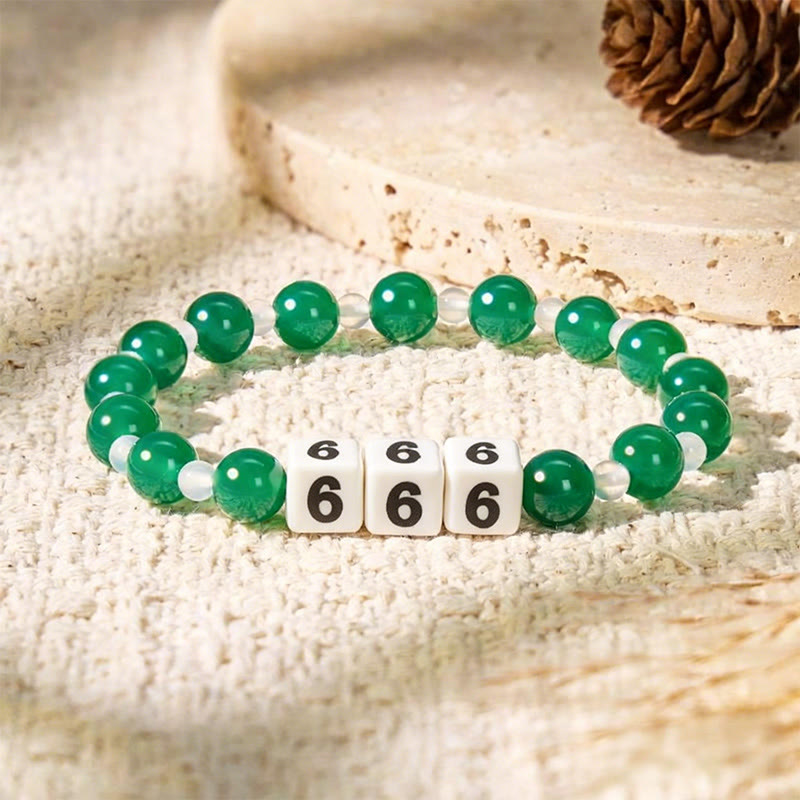 FuAttract Angel Numbers Bracelet – Green & White Agate Ceramic for Destiny Guidance - 666 - image 14