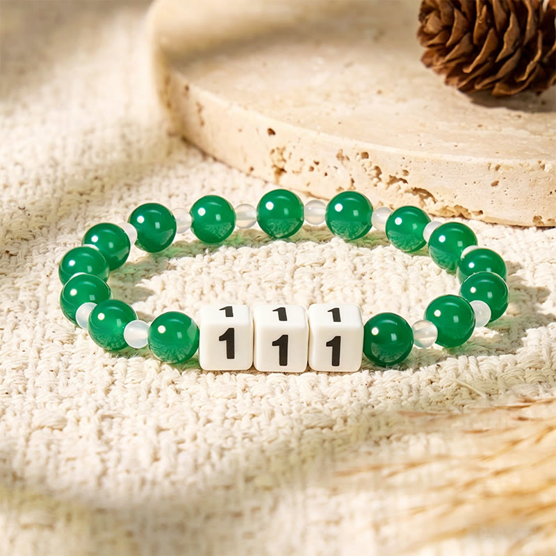 FuAttract Angel Numbers Bracelet – Green & White Agate Ceramic for Destiny Guidance - 111 - image 10
