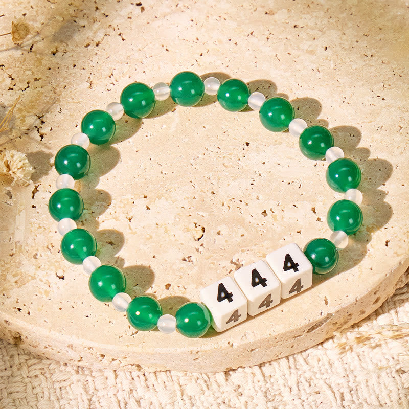 FuAttract Angel Numbers Bracelet – Green & White Agate Ceramic for Destiny Guidance - image 1