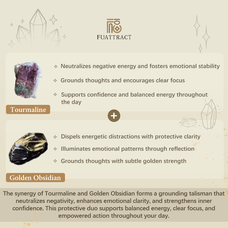 FuAttract Protection & Balance Golden Obsidian Tourmaline Chinese Zodiac Bracelet - image 7