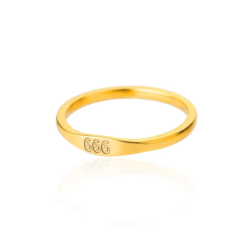 FuAttract Angel Numbers Stainless Steel Adjustable Ring for Destiny Guidance & Strength - 666 - US 10 - image 15
