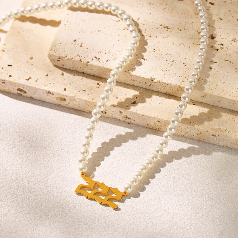 FuAttract Destiny Guidance & Harmony Pearl & Stainless Steel Angel Numbers Necklace - image 4