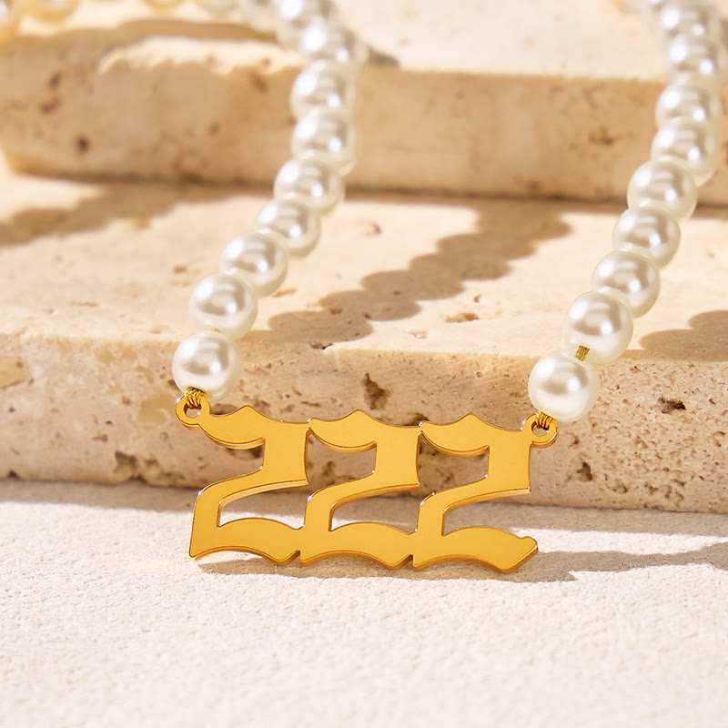 FuAttract Destiny Guidance & Harmony Pearl & Stainless Steel Angel Numbers Necklace - image 1