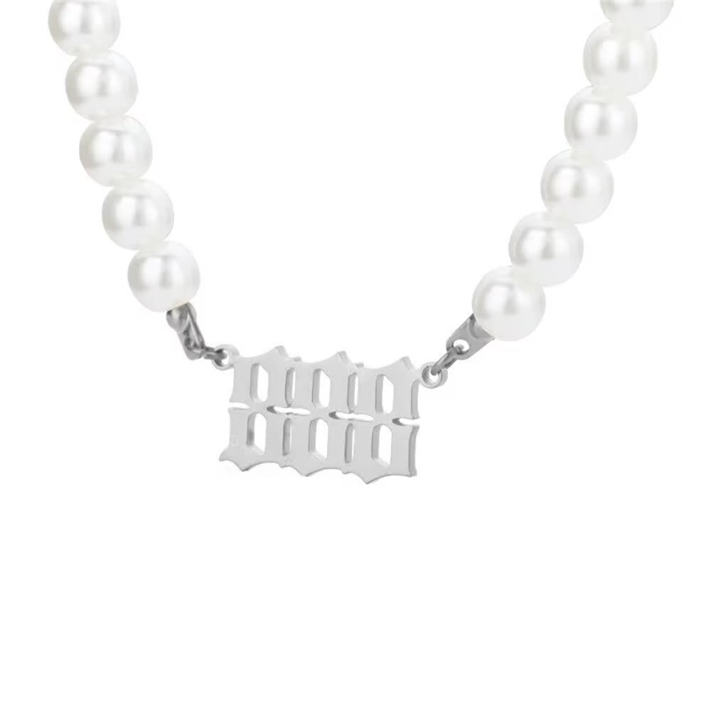 FuAttract Destiny Guidance & Harmony Pearl & Stainless Steel Angel Numbers Necklace - Silver - 888 - image 26