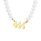 FuAttract Destiny Guidance & Harmony Pearl & Stainless Steel Angel Numbers Necklace - Gold - 444 - image 17