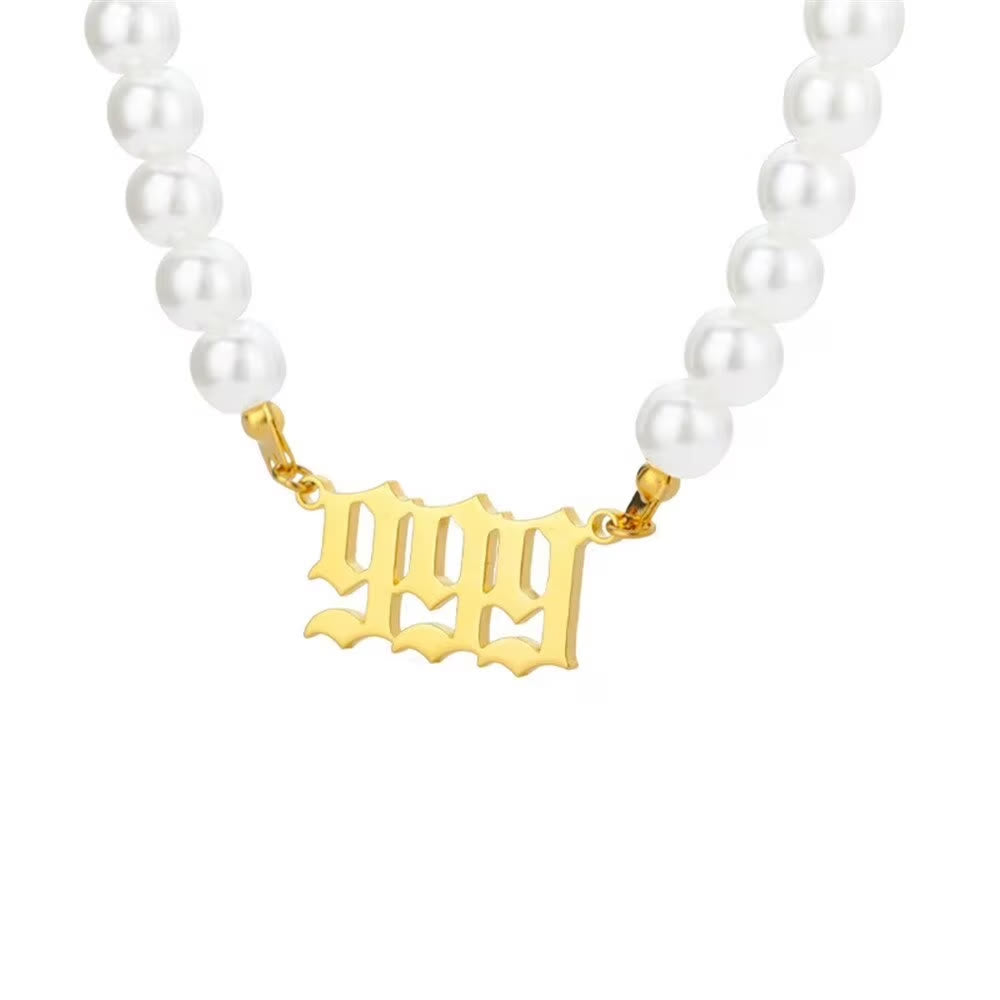 FuAttract Destiny Guidance & Harmony Pearl & Stainless Steel Angel Numbers Necklace - Gold - 999 - image 27