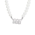 FuAttract Destiny Guidance & Harmony Pearl & Stainless Steel Angel Numbers Necklace - Silver - 666 - image 22