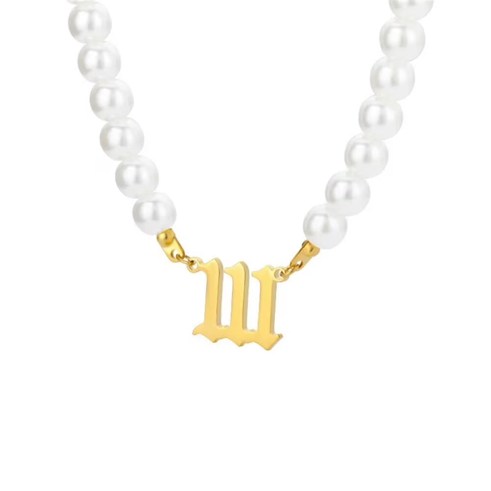 FuAttract Destiny Guidance & Harmony Pearl & Stainless Steel Angel Numbers Necklace - Gold - 111 - image 13