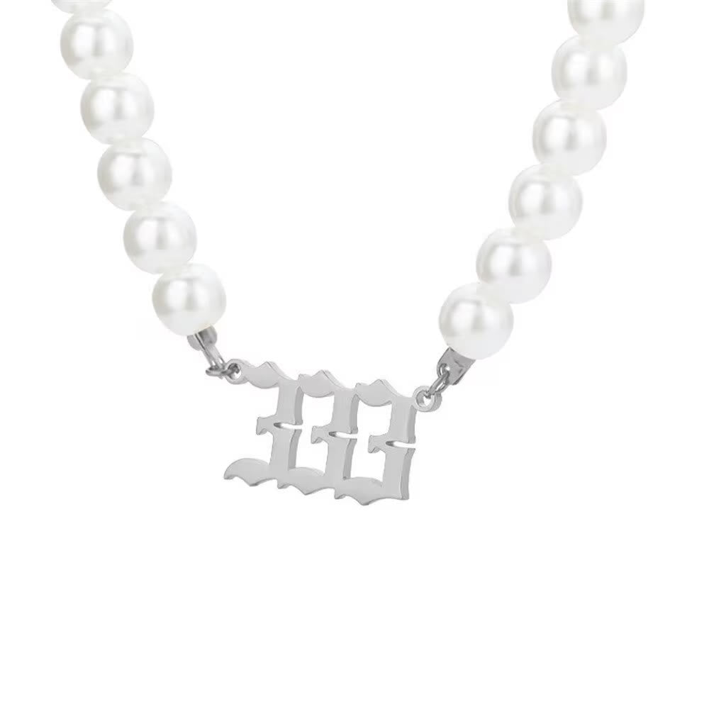 FuAttract Destiny Guidance & Harmony Pearl & Stainless Steel Angel Numbers Necklace - Silver - 333 - image 16
