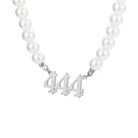 FuAttract Destiny Guidance & Harmony Pearl & Stainless Steel Angel Numbers Necklace - Silver - 444 - image 18