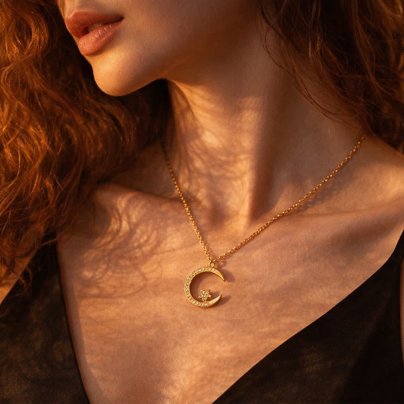 FuAttract Calm Energy Vitality Flow Moon & Star Zircon Pendant Necklace  - image 3
