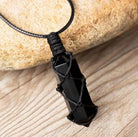 FuAttract Black Obsidian Pendant Adjustable Necklace – Protection & Grounding Energy  - Double Point Wand - image 6