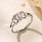 FuAttract Love & Self-Love Emotional Balance Infinity & Heart Zircon Ring  - Pink - US 12 - image 17