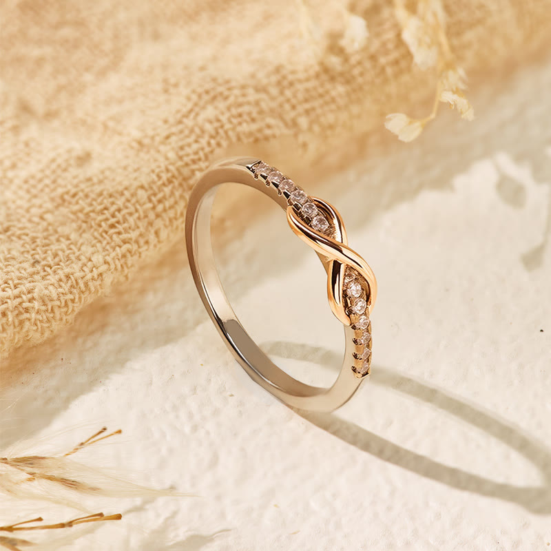 FuAttract Self-Love Energy Flow Vitality Balance & Elegant Infinity Zircon Ring  - White - US 11 - image 6